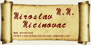 Miroslav Mićinovac vizit kartica